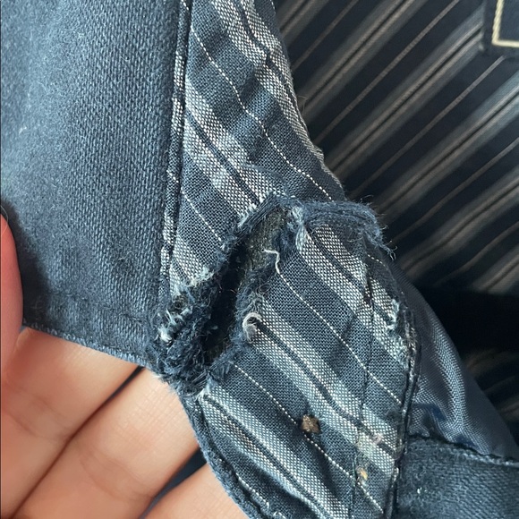 LEVI'S STRAUSS & CO Chamois Heavy Men Medium Vintage Field Work Shirt Dark Blue - Picture 5 of 10